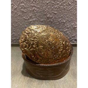 Vintage Crumrine Bronze Buckle & Tony Lama‎ belt